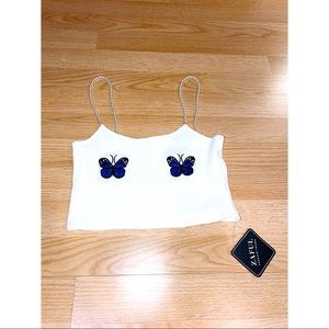 Custom butterfly crop top